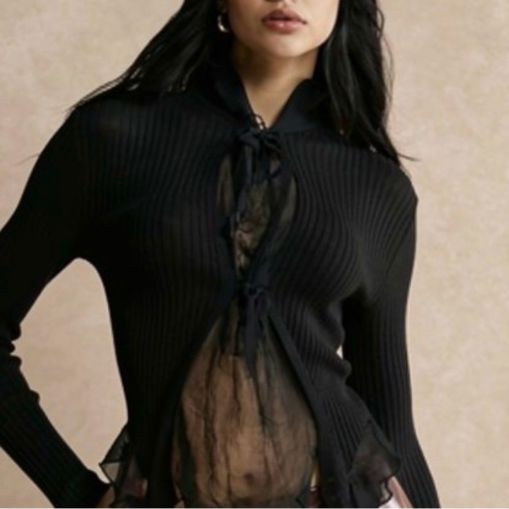 Vintage Jean Paul Gaultier Alpaca Knit & Sheer Mesh Sweater - Picture 3 of 6